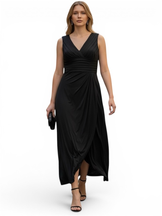 Jones New York Dresses & Skirts - Jones NY Classic V-Neck Black Maxi Wedding Evening Formal Dress Sz 10 EUC